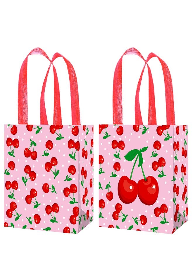 اوموني أكياس هدايا بنكهة الكرز، لوازم حفلات أعياد الميلاد بنكهة الكرز، 12 قطعة من أكياس هدايا الكرز الحلوة، أكياس حلوى غير منسوجة بنكهة الكرز لحفلات أعياد الميلاد ذات طابع الفاكهة، هي الكرزة على القمة، ديكور حفلات توديع العزوبية - Image 1